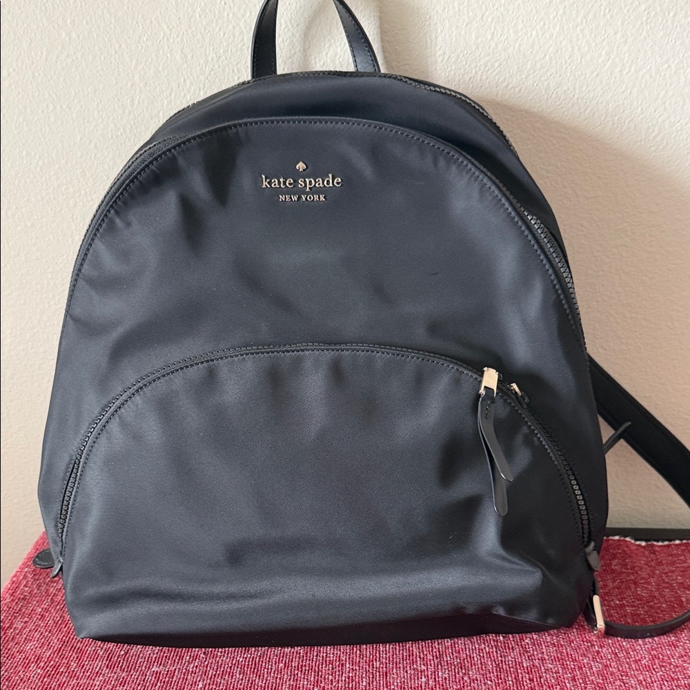 Kate Spade Black Backpack with Gold Zipper